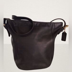 Coach Vintage Monterey Hobo Black Leather Bucket Bag